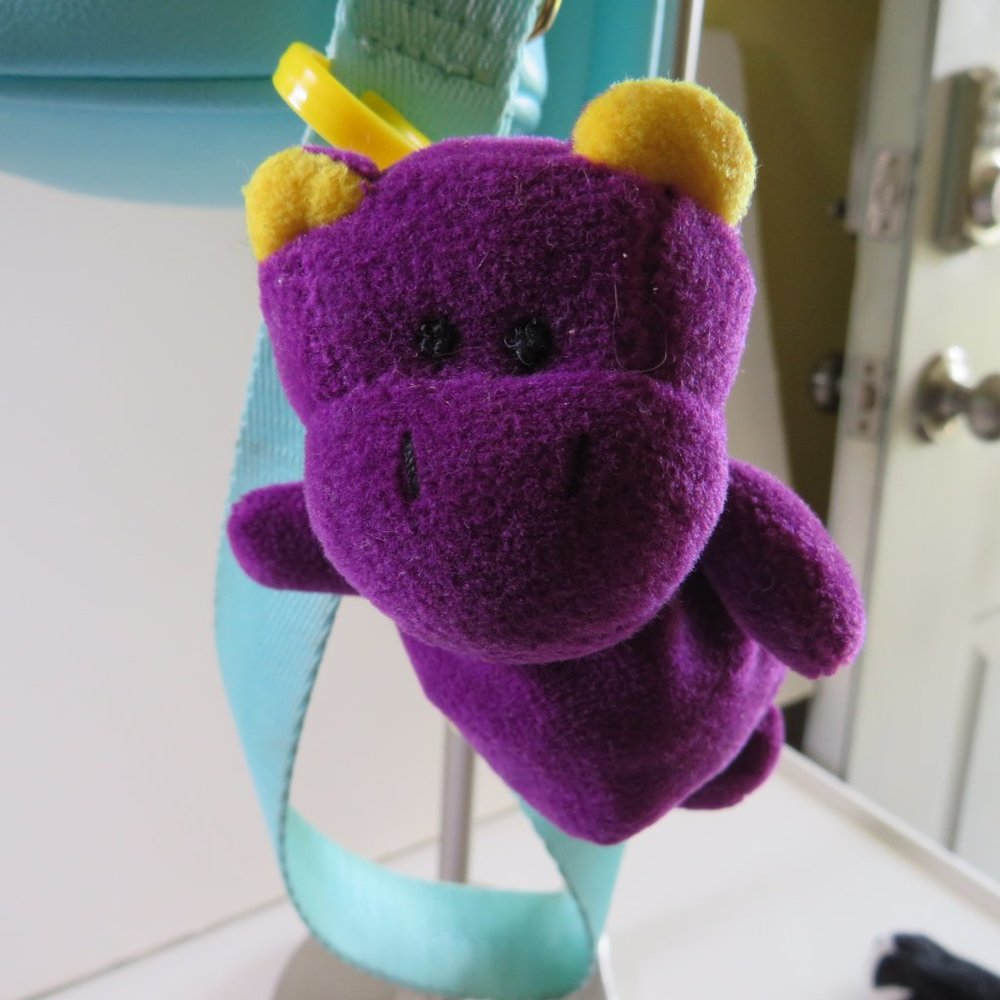 Purple Hippo BACKPACK CLIP plush mini stuffed animal Hippopotamus Zoo